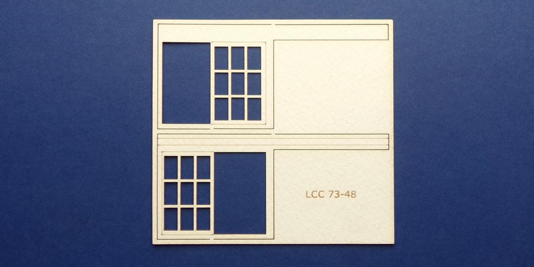 LCC 73-48 O gauge set of windows for 73-15 type 1 Set of windows for signal box wall.
